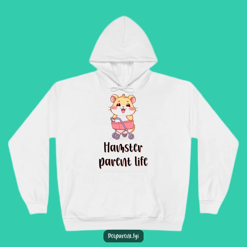 Funny Hamster Stroller Hoodie: Cozy Up with Joyful Parenthood, Hilarious Comfort.