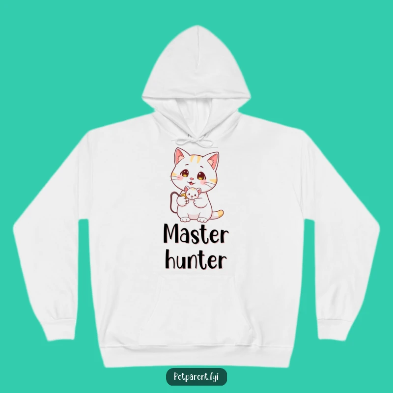 Funny Cat Mouse Hoodie: Cozy Up with a Proud Hunter, Hilarious Comfort.