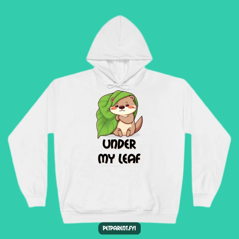 Funny Otter Hoodie: Whimsical Leaf Blanket, Warm Humorous Gift