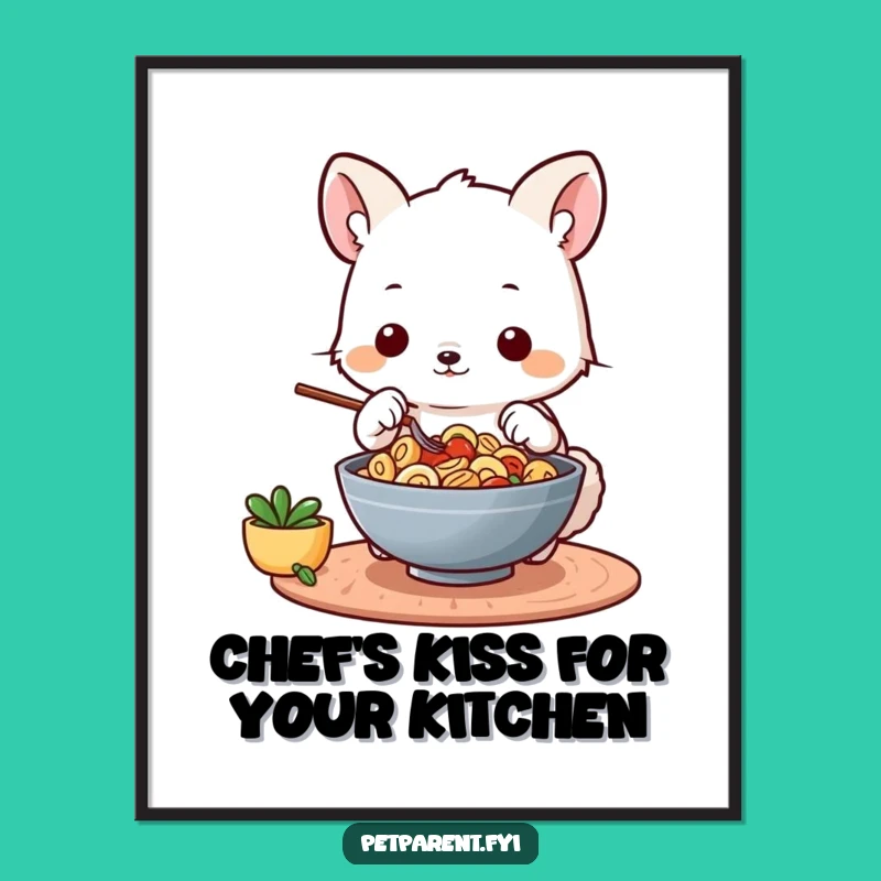 Funny Free Printable Wall Art: Adorable Animal Chef Cooking Up Laughs - Downloadable Decor