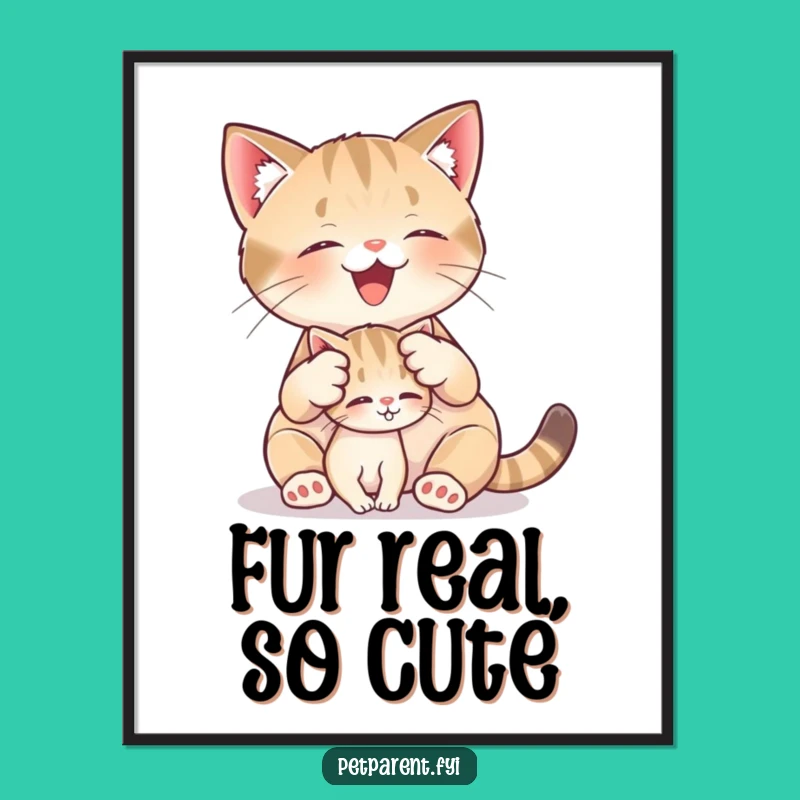 Free Printable Cat Wall Art: Kitten Grooming - Funny Downloadable Decor Gift