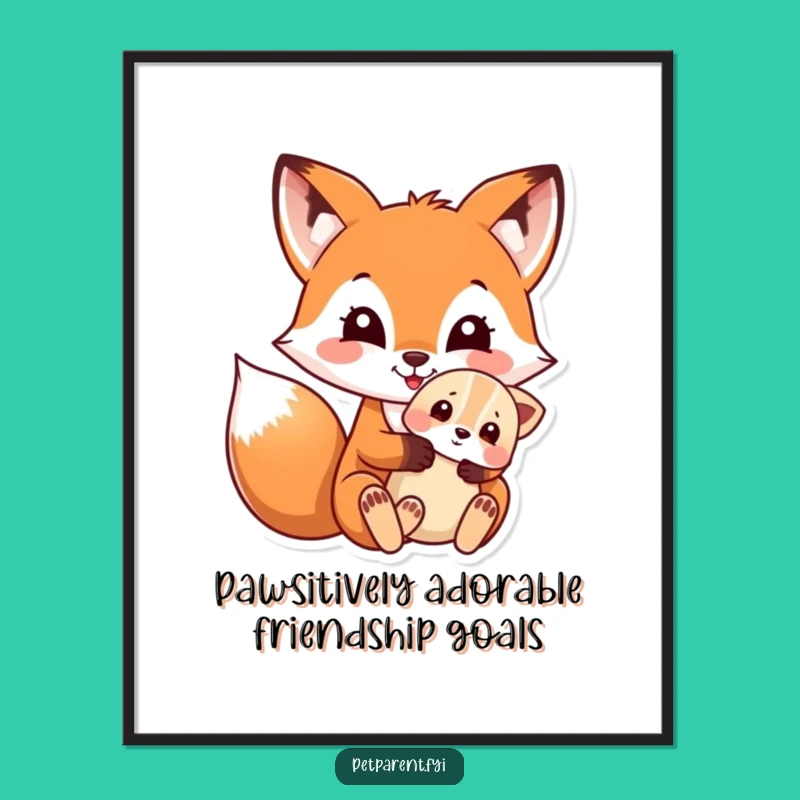 Free Printable Fox & Puppy Wall Art: Cute & Funny Downloadable Animal Decor