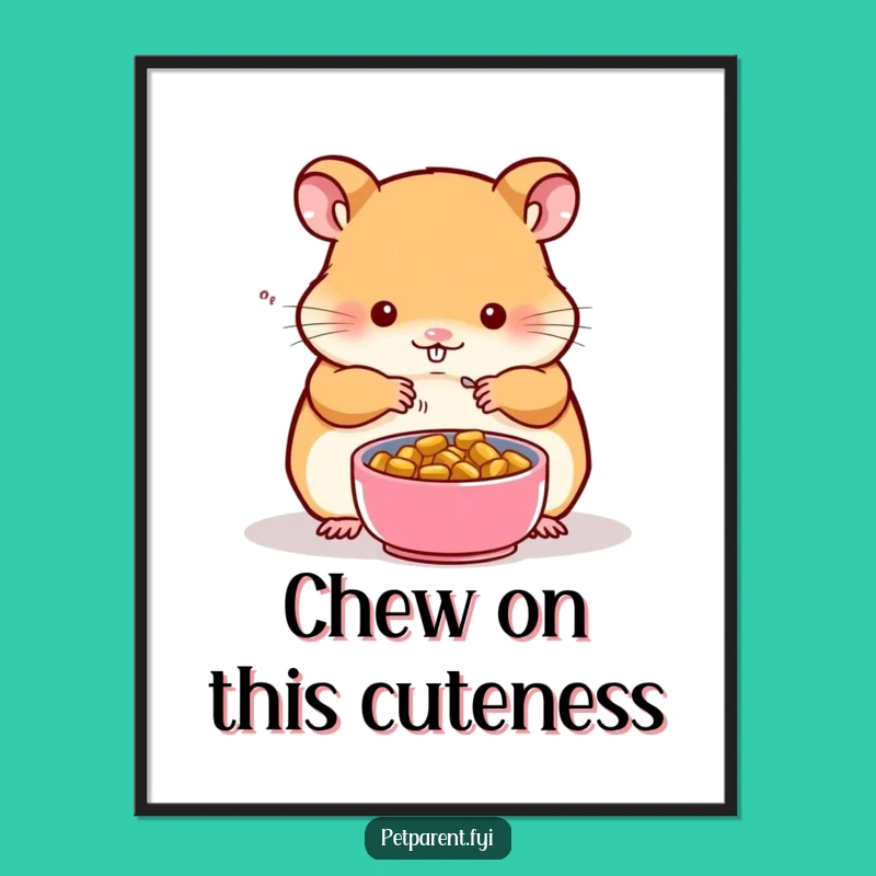 Free Printable Hamster Wall Art: Tiny Meal - Funny Downloadable Decor Gift