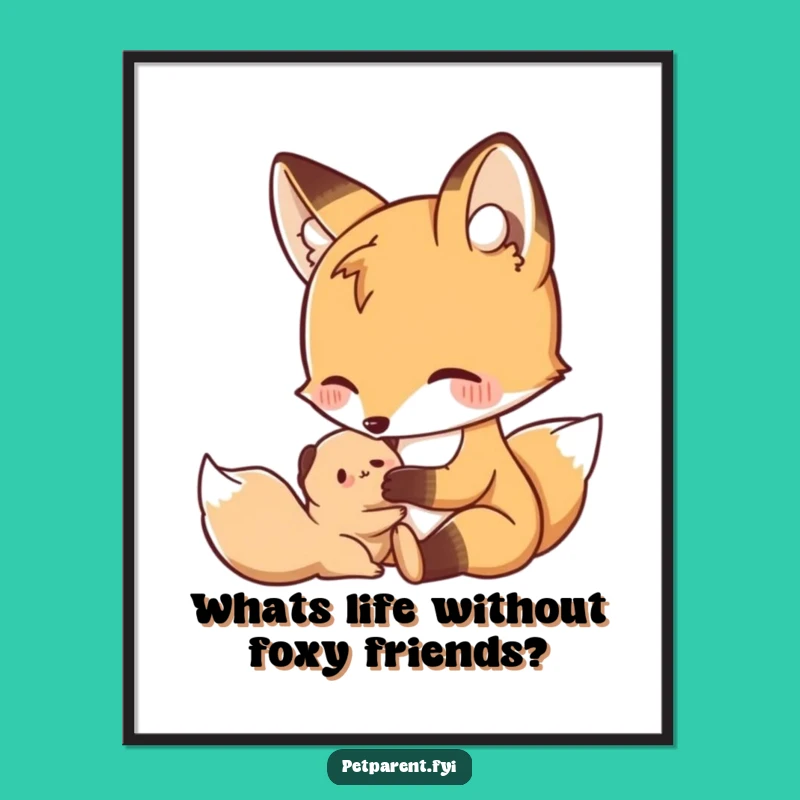 Free Printable Wall Art: Nurturing Fox & Friend - Funny Downloadable Art Decor!