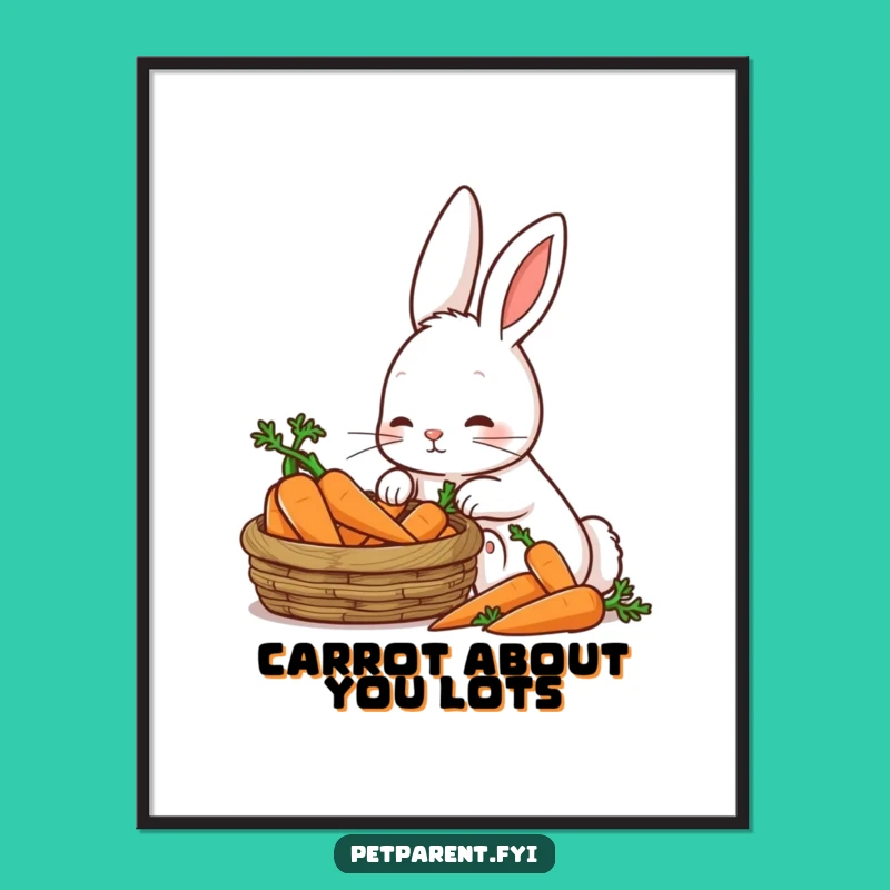 Free Printable Wall Art: Patient Rabbit & Carrots - Funny Downloadable Art Decor!