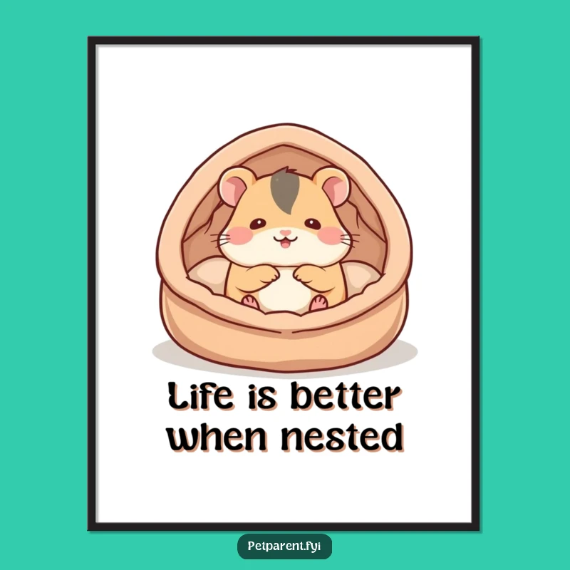 Funny Free Printable Hamster Bed Wall Art - Cozy Downloadable Home Decor