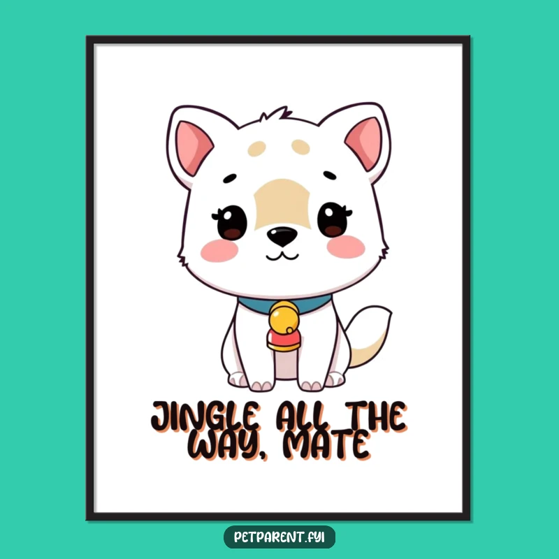 Funny Free Printable Wall Art: Jingle Bell Animal's Charm - Downloadable Decor