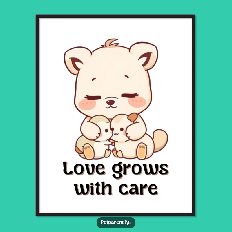 Free Printable Wall Art: Nurturing Animal Grooming - Funny Downloadable Decor!