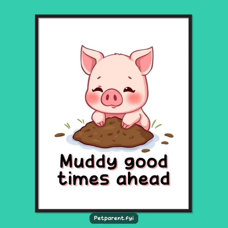 Funny Free Printable Wall Art: Piglet's Muddy Offering, Downloadable Nursery Decor