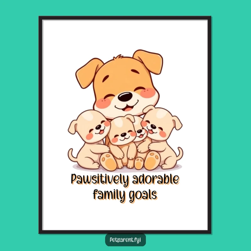 Free Printable Dog Wall Art: Cuddly Puppies - Funny Downloadable Decor Gift