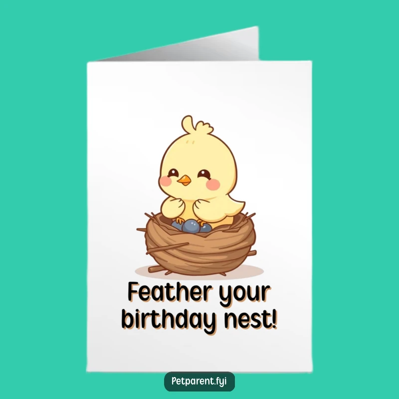 Free Printable Bird Birthday Card: Cheerful Nest Builder Fun