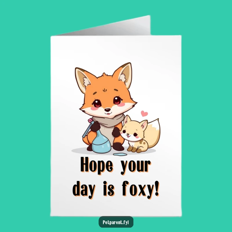 Free Printable Birthday Card: Fox Family Fun, Funny Downloadable Gift