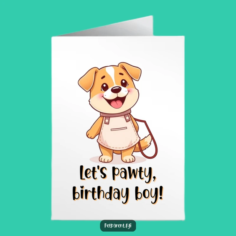 Free Printable Happy Dog Birthday Card: Chef Canine Humor Downloadable