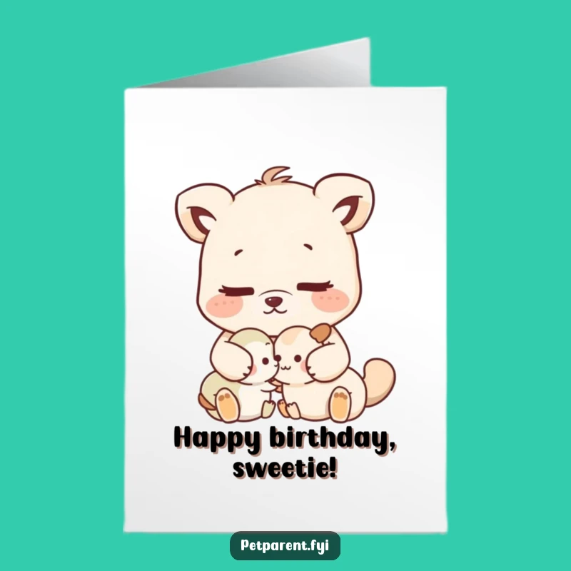 Free Printable Funny Birthday Card: Nurturing Animal Grooming - Downloadable Gift!