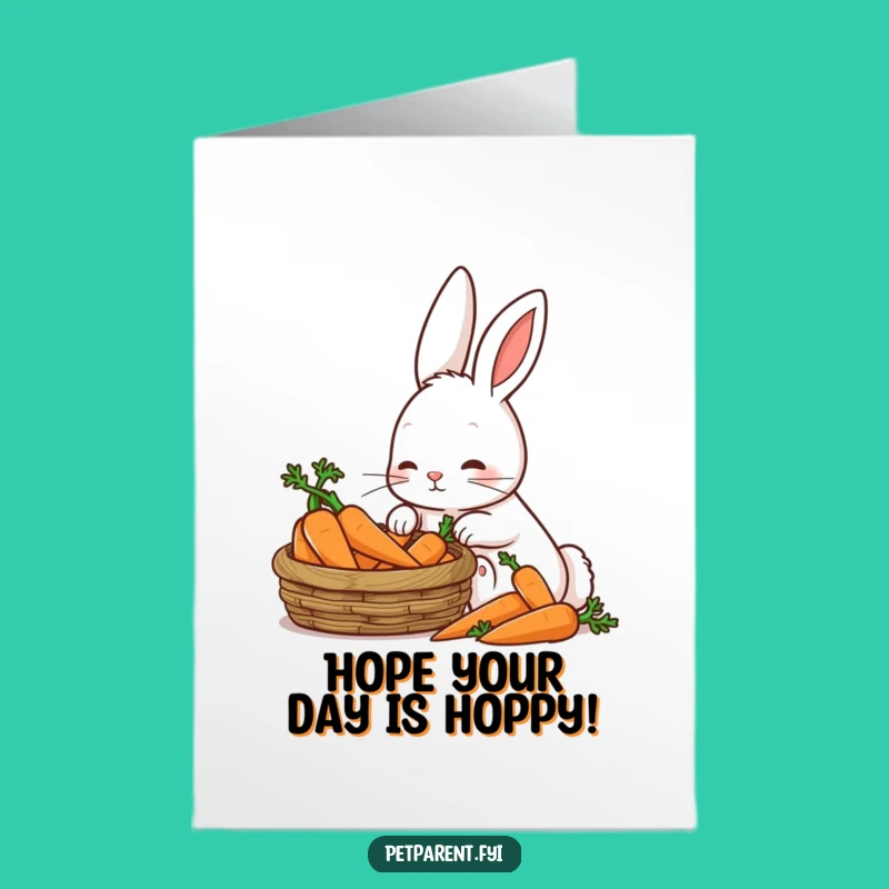 Free Printable Birthday Card: Patient Rabbit & Carrots - Funny Downloadable Gift!
