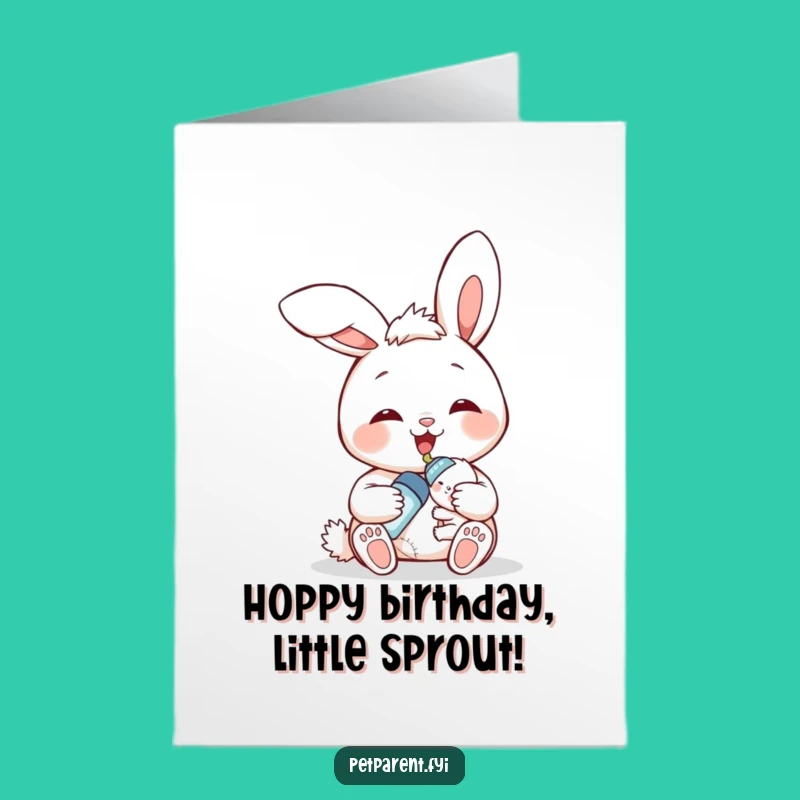 Free Printable Bunny Baby Card: Funny Birthday Downloadable Greeting for New Parents