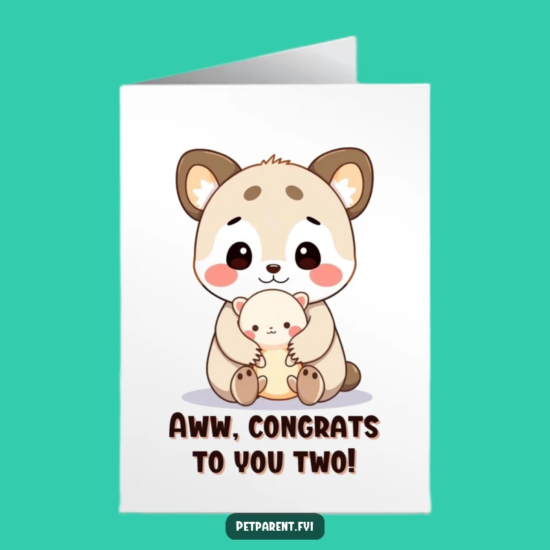 Free Printable Cute Animal Congrats Card - Funny Downloadable Gift for Sweet Success