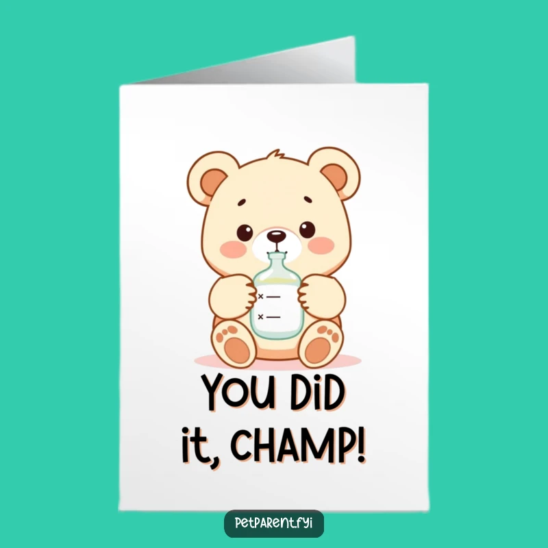 Free Printable Congrats Card: Bear's Sweet Care, Funny Downloadable Gift