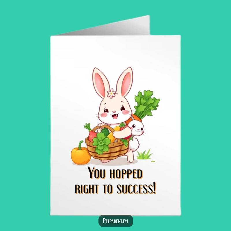 Free Printable Congrats Card: Bunny Basket Full of Wishes for Your Big Win