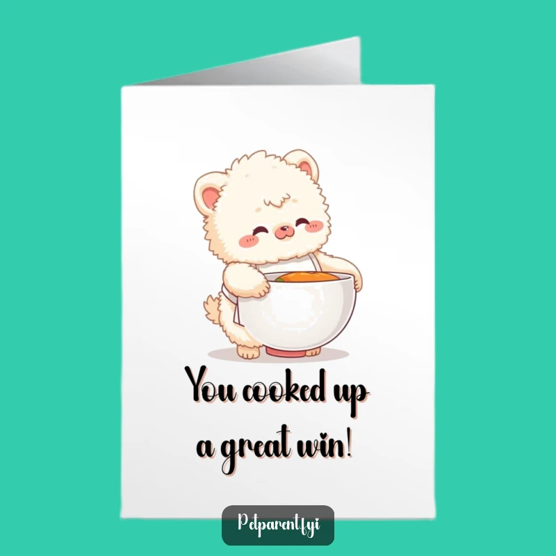 Free Printable Congrats Card: Chef Creature's Culinary Mishap