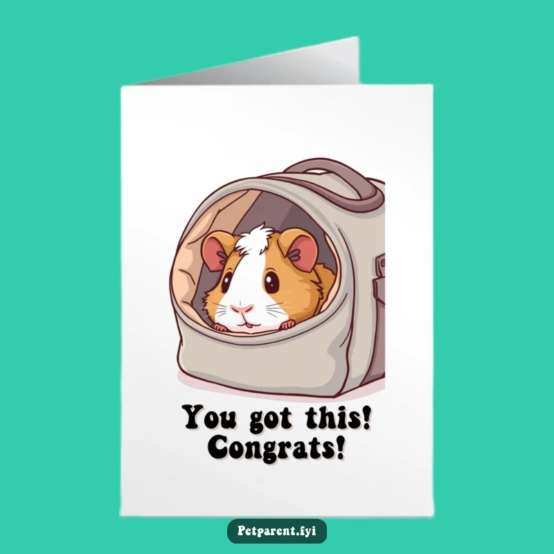 Free Printable Congrats Card: Guinea Pig Cozy Carrier Funny Downloadable Gift