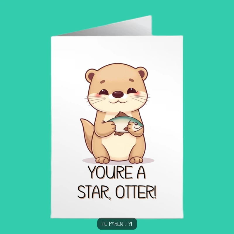 Free Printable Congrats Card: Otter's Big Win, Funny Downloadable Gift