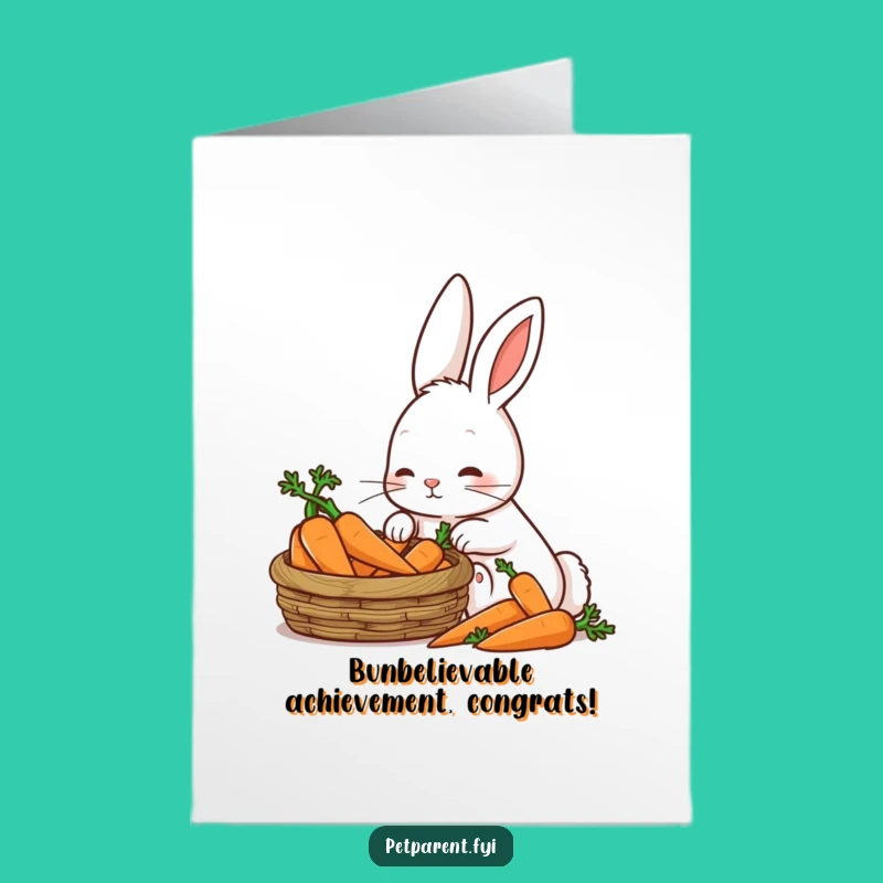 Free Printable Congrats Card: Patient Rabbit & Carrots - Funny Downloadable Gift!
