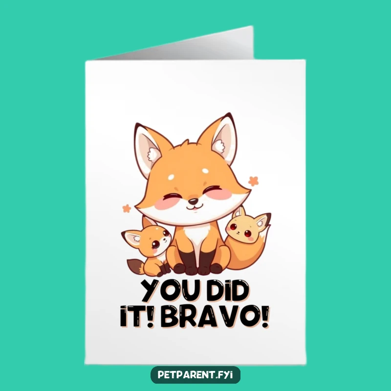 Free Printable Fox Congrats Card: Silly Faces for a Humorous Downloadable Gift
