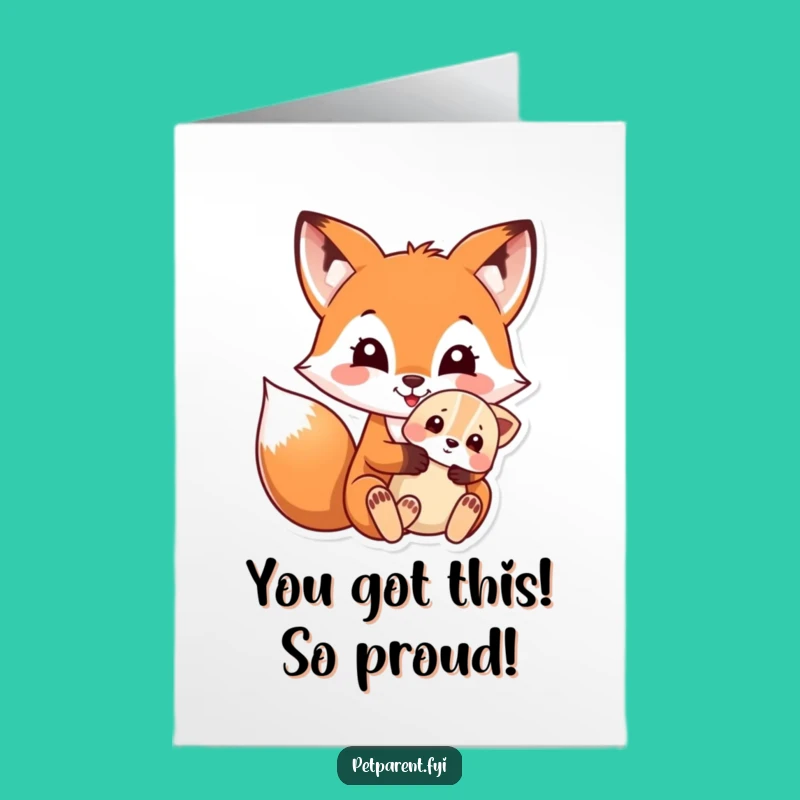 Free Printable Fox & Puppy Congrats Card: Sweet & Funny Downloadable for Any Win