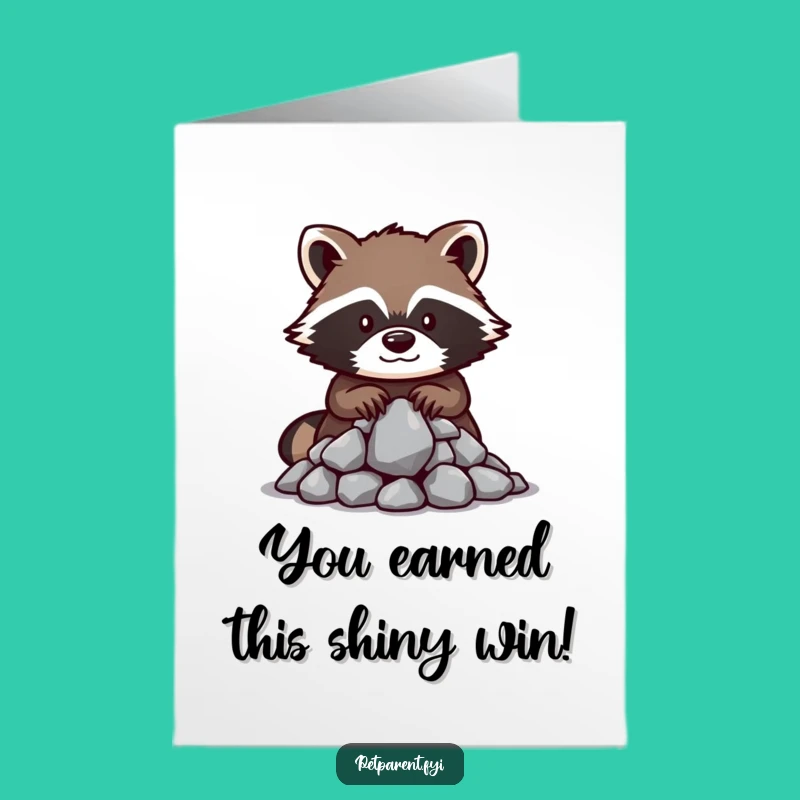 Free Printable Raccoon Congratulations Card - Funny Treasure Downloadable Gift