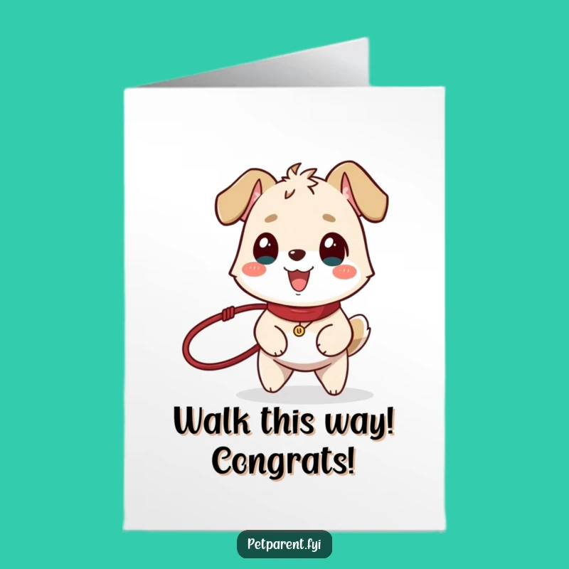 Free Printable Congrats Card: Happy Animal's Leash Celebration - DIY Download