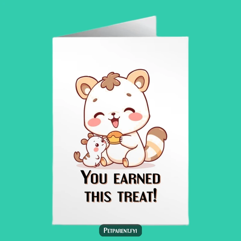 Free Printable Congrats Card: Happy Animal Shares Food - DIY Downloadable Gift!