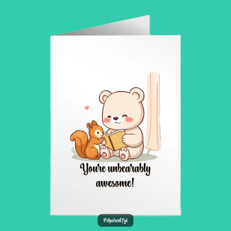 Free Printable Bear & Squirrel Congrats Card: Gentle Tale Downloadable Gift