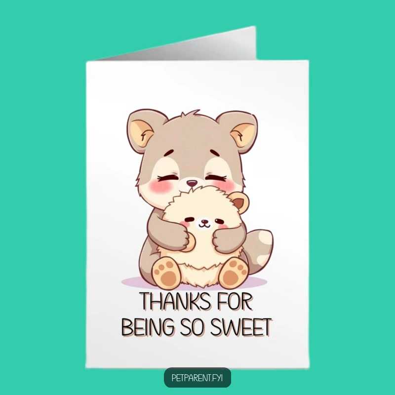 Free Printable Affectionate Thank You Card - Funny Downloadable for Cozy Gratitude, Print at Home