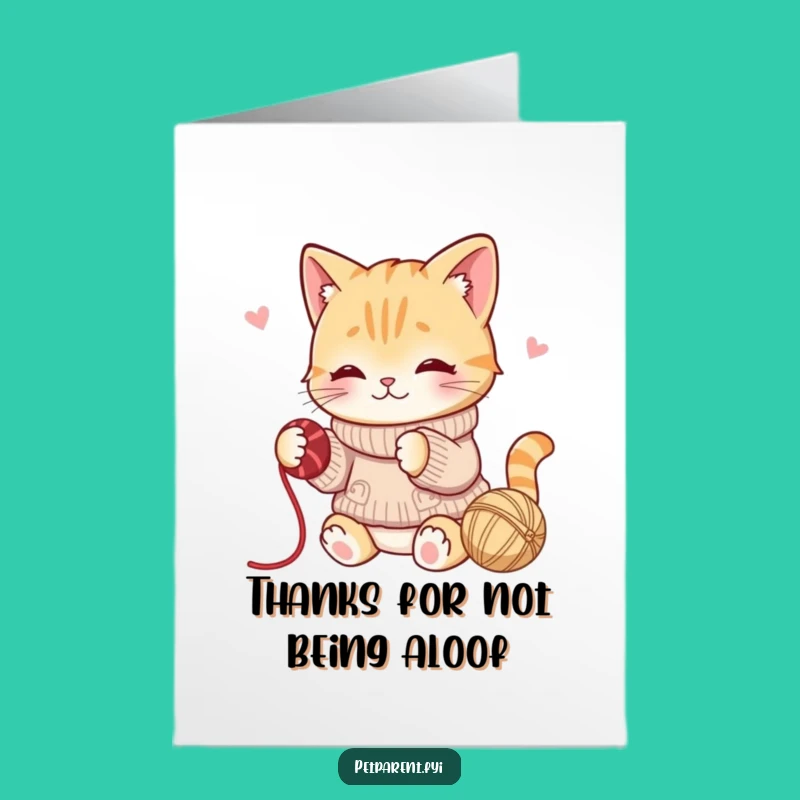 Free Printable Cat Thank You Card: Cozy Gratitude Downloadable