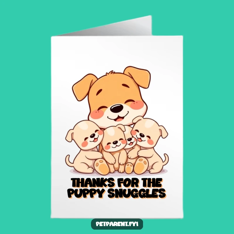 Free Printable Dog Thank You Card: Adorable Puppies - Funny Downloadable Gift