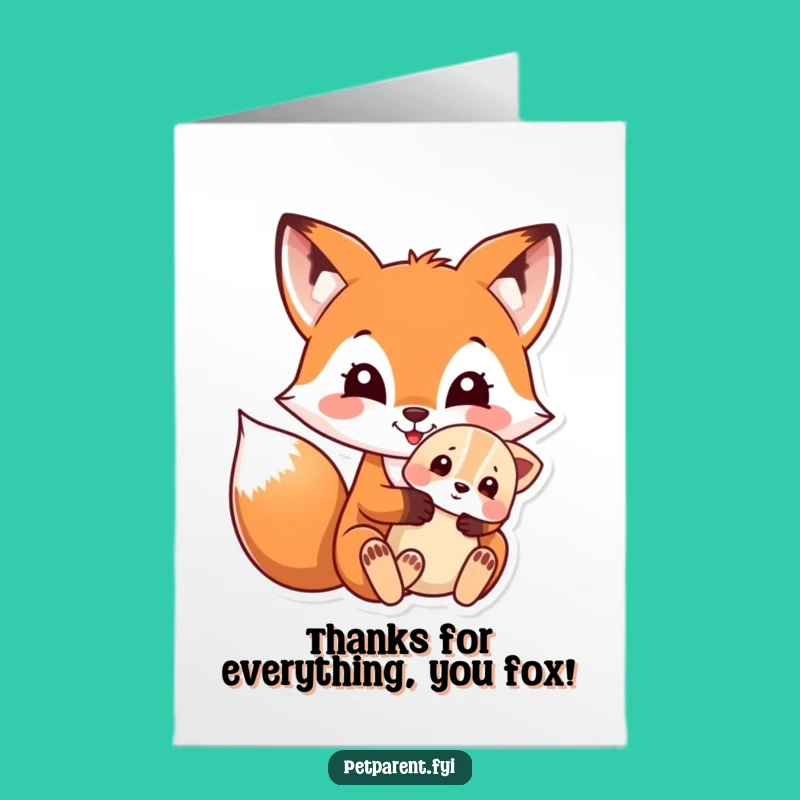 Free Printable Fox & Puppy Thank You Card: Adorable Gratitude Downloadable Gift