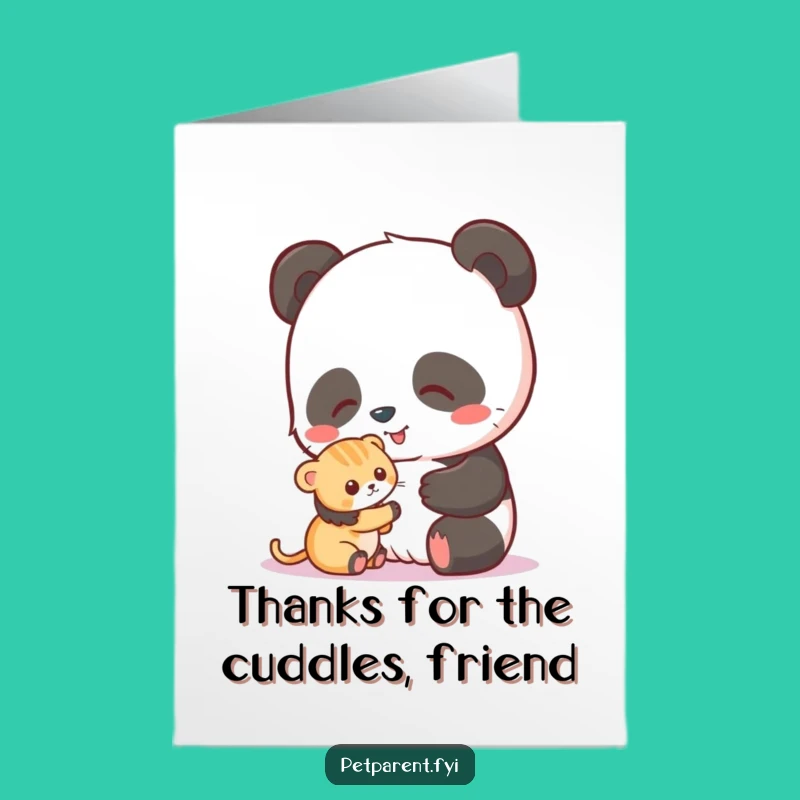 Free Printable Panda & Kitten Thank You Card: Cute Appreciation Downloadable Gift