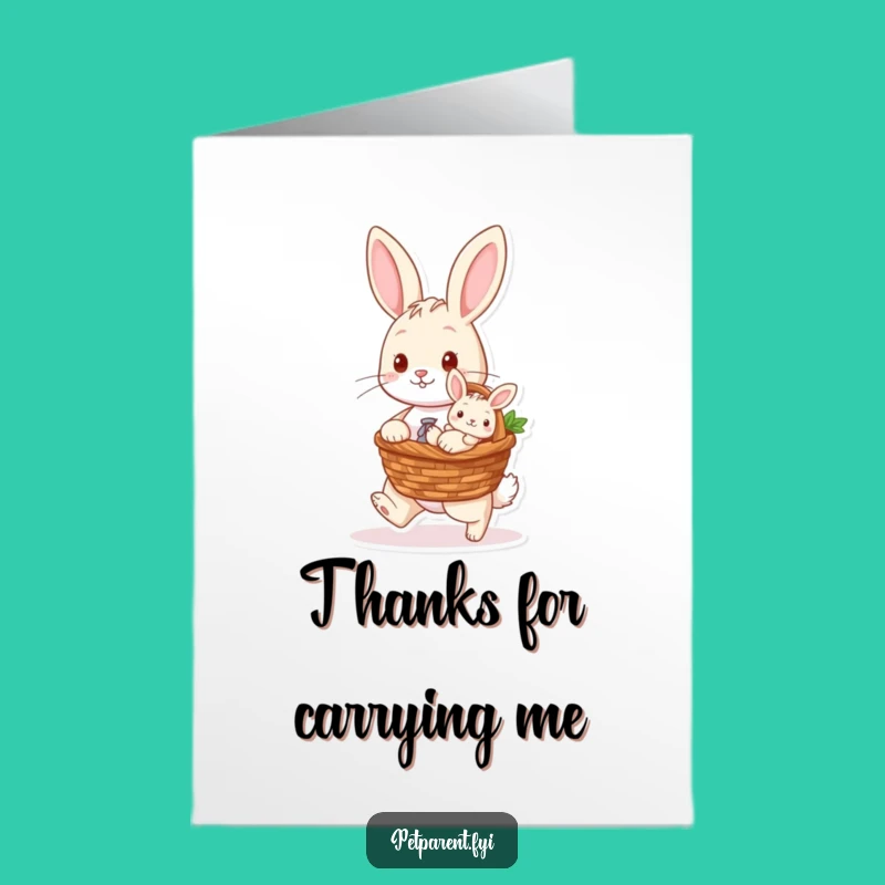 Free Printable Rabbit Thank You Card: Sweet Ride - Funny Downloadable Gift