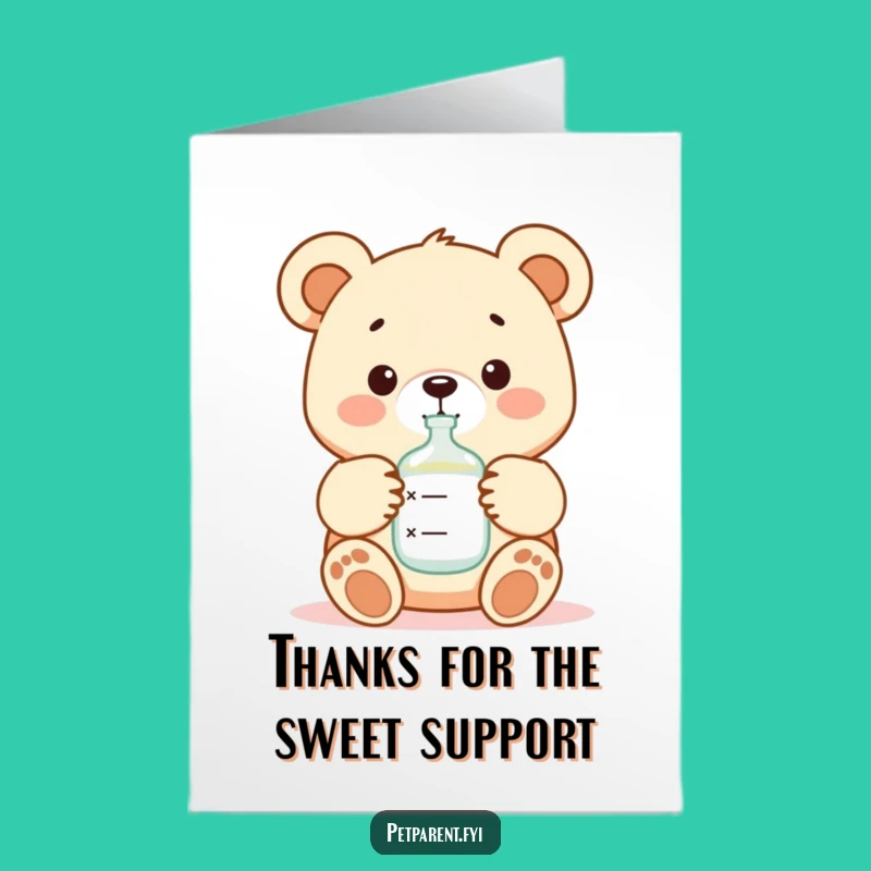 Free Printable Thank You Card: Bear's Gentle Touch, Funny Downloadable Gift