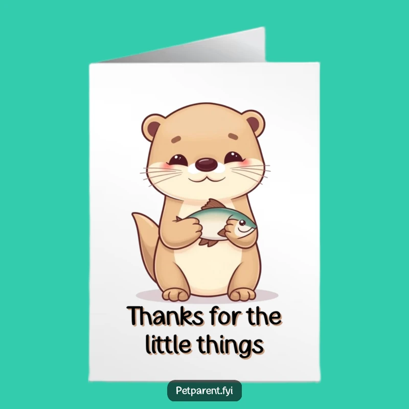 Free Printable Thank You Card: Otter's Small Treasure, Funny Downloadable Gift