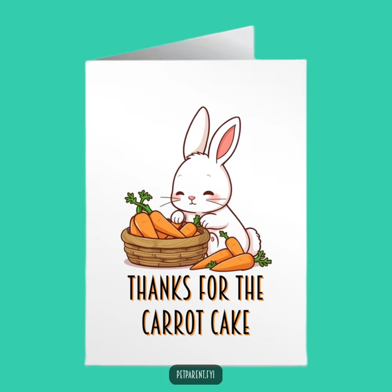 Free Printable Thank You Card: Patient Rabbit & Carrots - Funny Downloadable Gift!