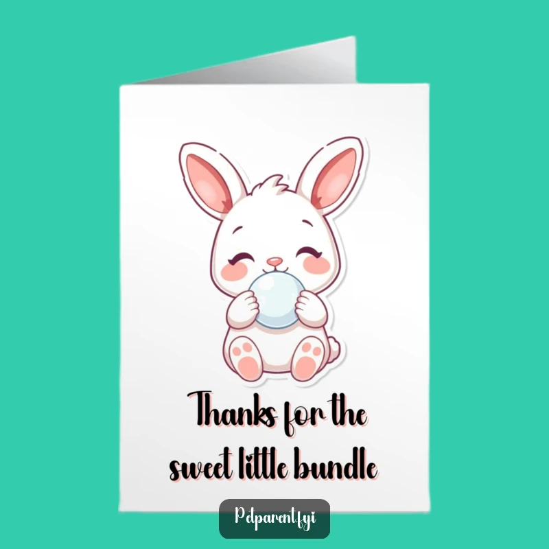 Free Printable Thank You Card: Rabbit Baby, Thoughtful Downloadable Gift