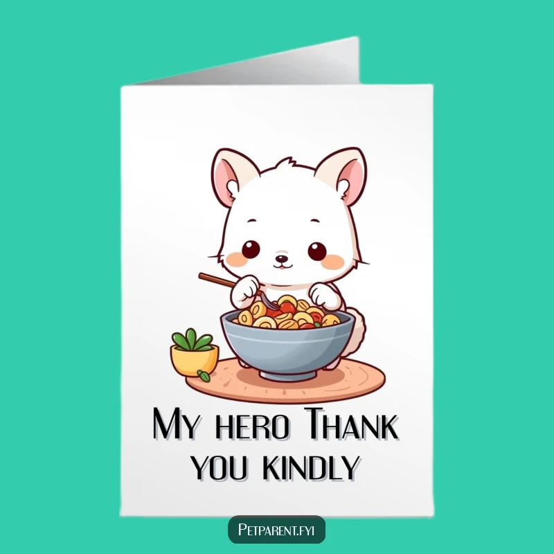 Free Printable Thank You Card: Animal Chef's Gratitude Meal - Easy Download