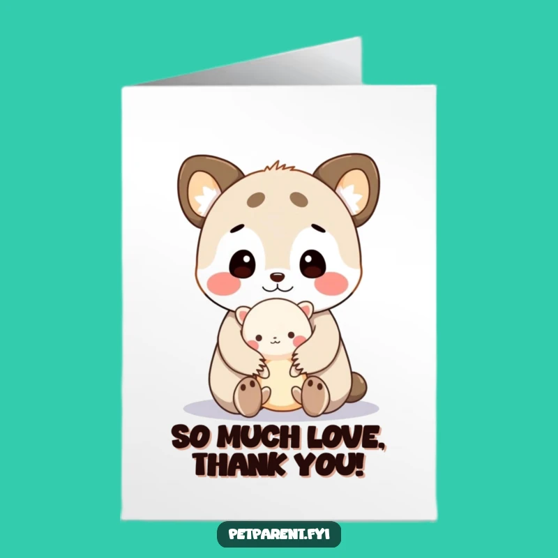 Free Printable Cute Animal Thank You Card - Funny Downloadable Gift for Tiny Favors