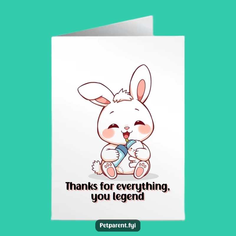 Free Printable Bunny Baby Card: Funny Thank You Downloadable Greeting for New Parents