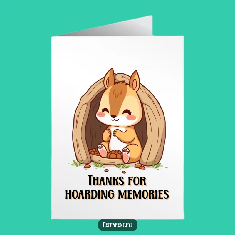 Free Printable Thank You Card: Squirrel's Hard Work, Funny Downloadable Gift