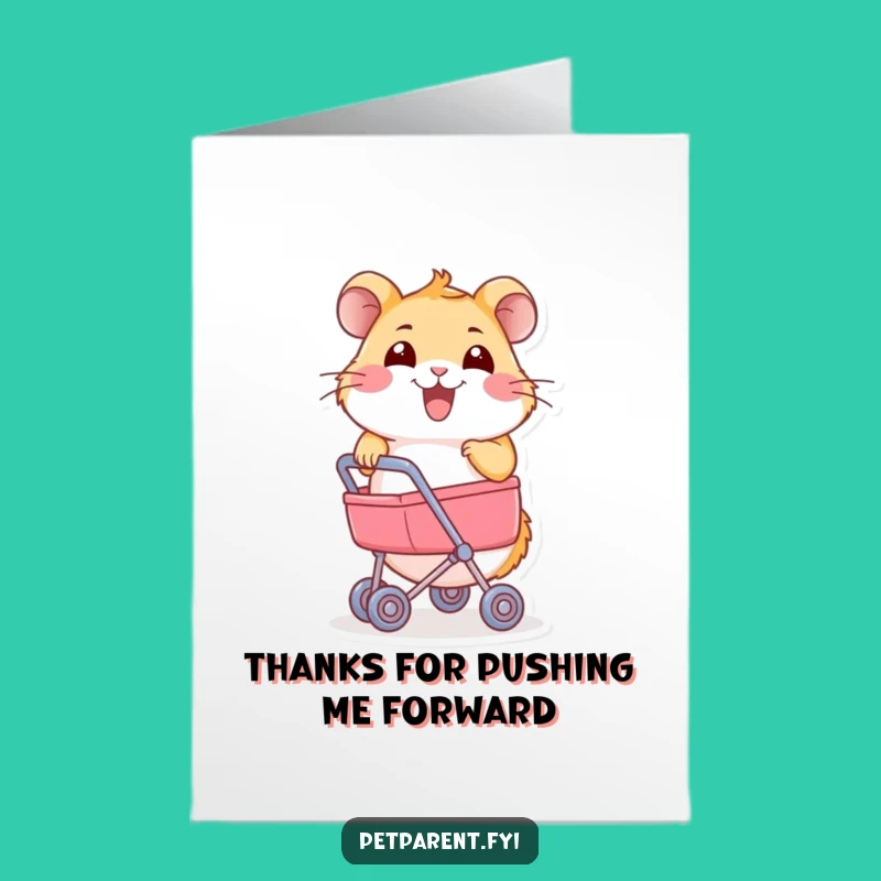 Free Printable Thank You Card: Hamster's Ride - Funny