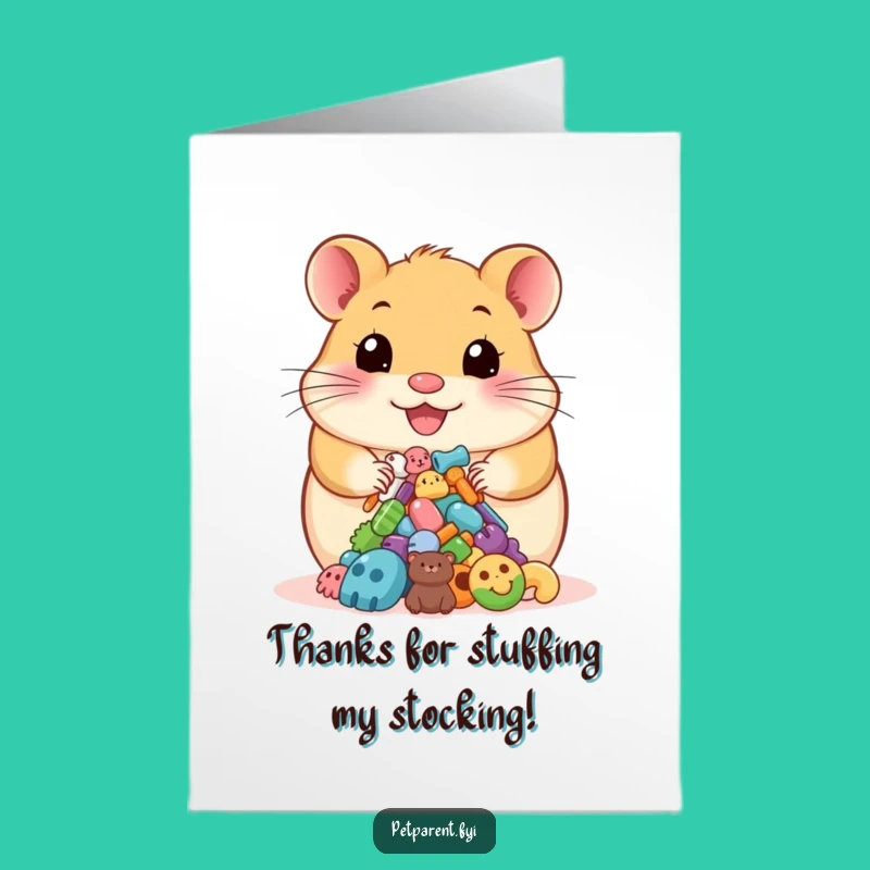 Free Printable Thank You Card: Hamster Pet Gear Funny Downloadable Gift