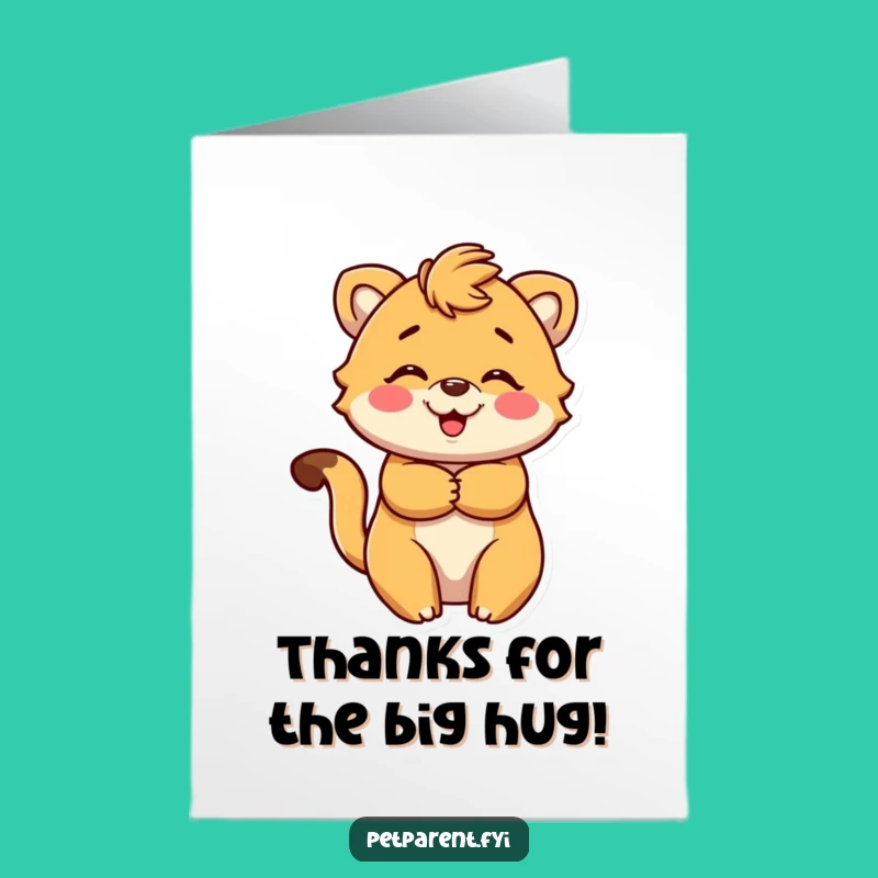 Free Printable Animal Thank You Card: Humorous Downloadable Gift for Expressing Gratitude